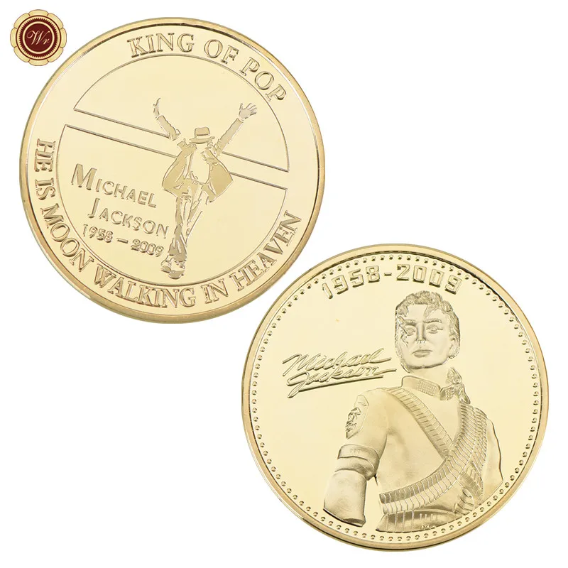 WR супер звезда Майкл Джексон Юбилейные монеты золотистого и серебристого цветов
