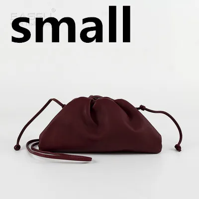 small purple Мешочек Сумочка, дневной клатч вечерние Конверт Сумка кошелек для женщин большие ruched Подушка кожаная сумка летняя сумка, белый, черный, зеленый - Цвет: small purple