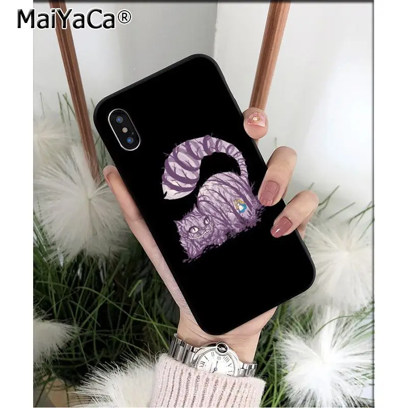 Мягкий силиконовый чехол для телефона MaiYaCa Alice in Wonderland Cheshire Cat из ТПУ для iPhone 8 7 6 6S Plus X XS MAX 5 5S SE XR Mobile Cover