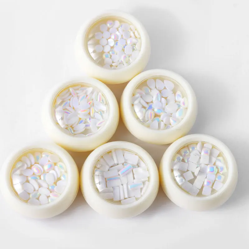 Граница для украшения ногтей жемчуг в форме ромба покрытие AB плоский полукруг не