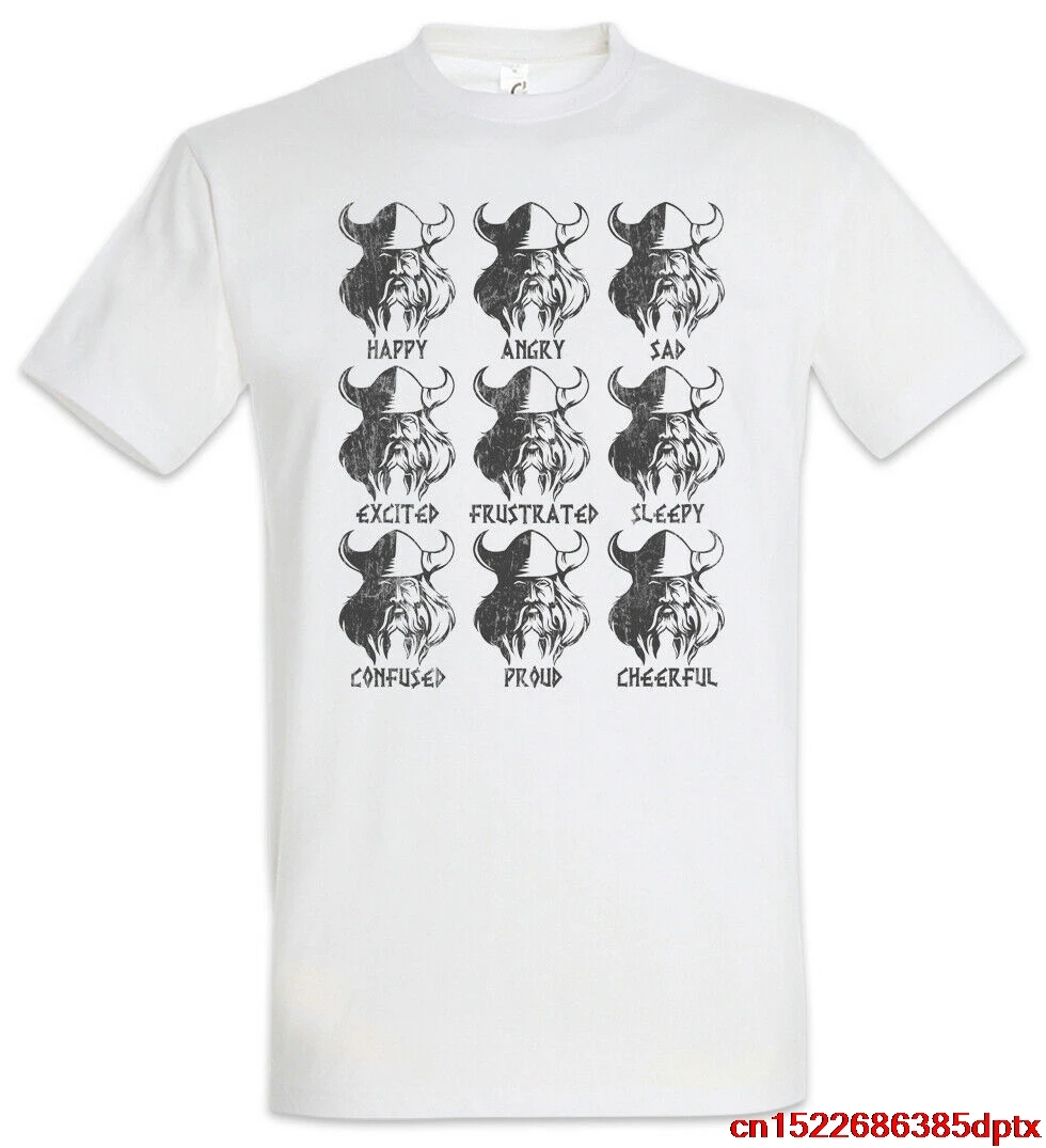 Футболка с эмоциями викингов забавные Викинги вальгалла один Тор Локи