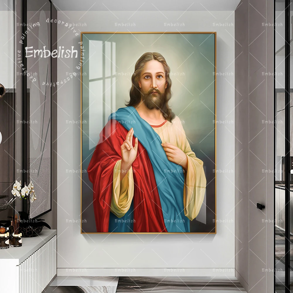 

Jesus Christ Christian God Portrait Wall Pictures For Living Room Modern Home Decor Posters HD Spray On Canvas Painting Artworks