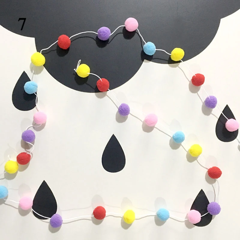 

2M Hanging Ball Balls String Home Decoration Wool Felt Ball Kids Baby Girl Room Wall Decor Ornament Fur Ball Garland Party
