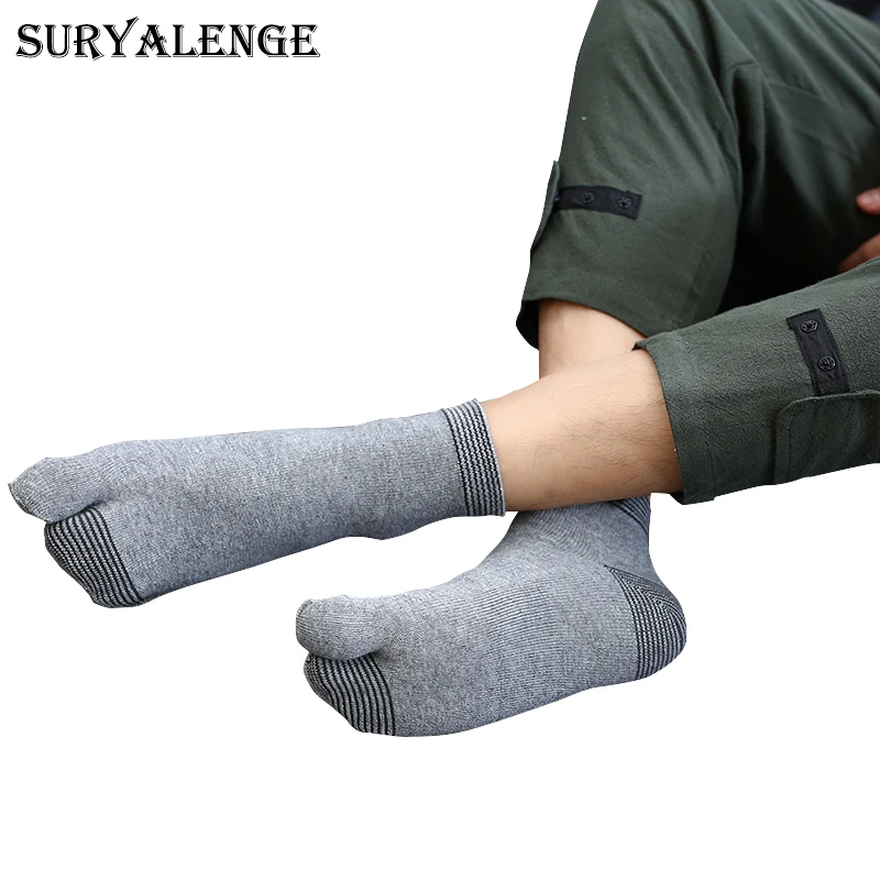 Мужские осенне зимние модели носки без пятки японские с двумя пальцами модные