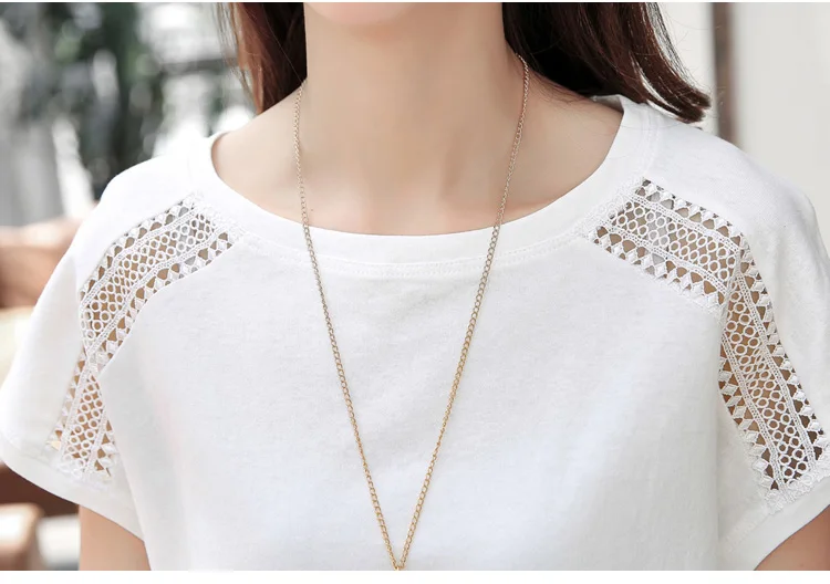

Cotton Summer Blouses Lace Batwing Sleeve Shirts For Womens Tops Shirts Plus Size Women Clothing Korean 2021 Blusas Female
