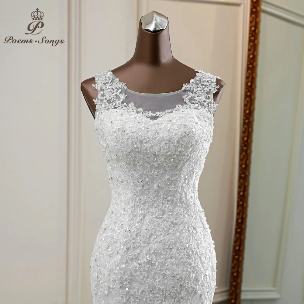Applique mermaid wedding dresses lace vestidos de novia 2020 marriage sleeveless bride dress gowns sereia | Свадьбы и торжества
