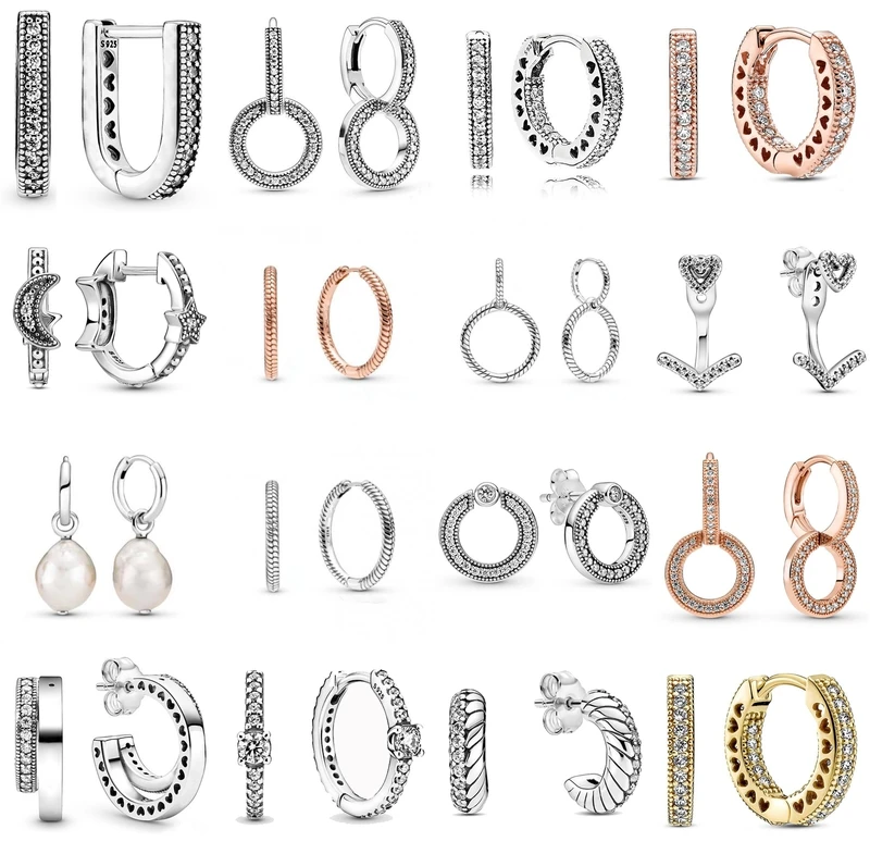 

Original 925 Sterling Silver Sparkling Double Freshwater Cultured Baroque Pearl Hoop Earrings For Women Wedding Fashion Jewelry