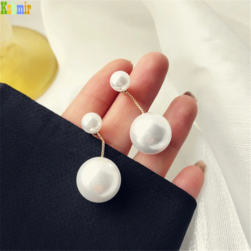 Kshmir Fashion pearl simple  earrings Ladies' imitation pearl earrings hook earrings ball pendant bridal wedding party jewelry