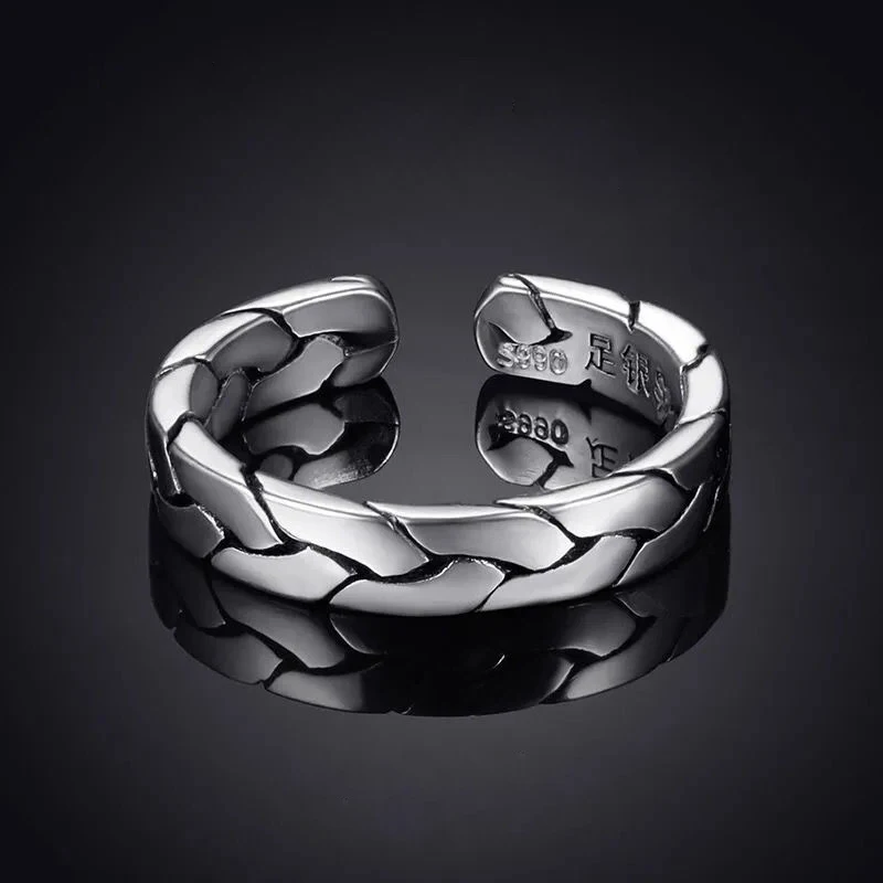 

Кольцо серебряное в стиле ретро, простая модная массивная бижутерия в стиле хип-хоп, унисекс, аксессуар