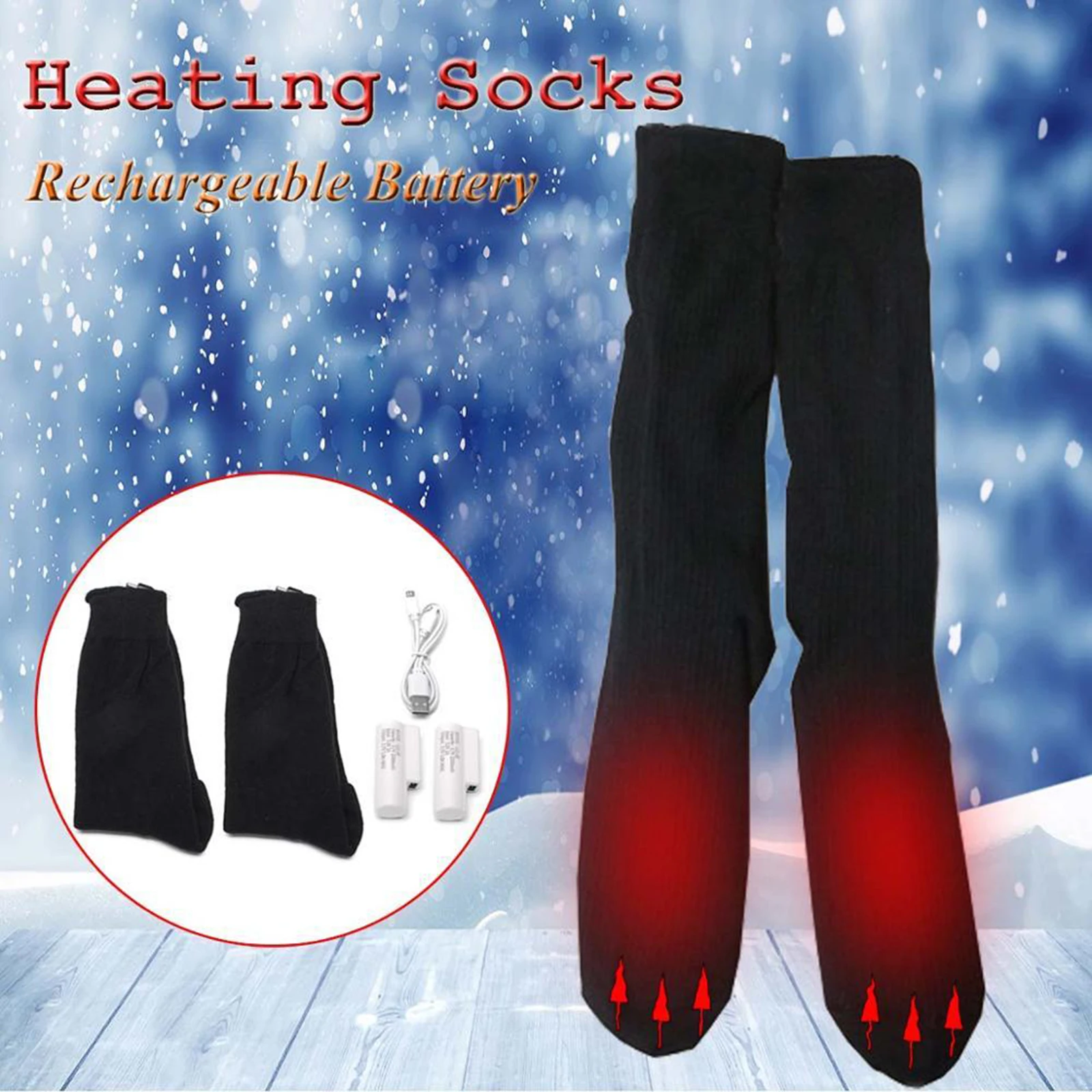 

Winter Heated Socks Camping Foot Warmer Cotton Men Women Woods Hiking Socks