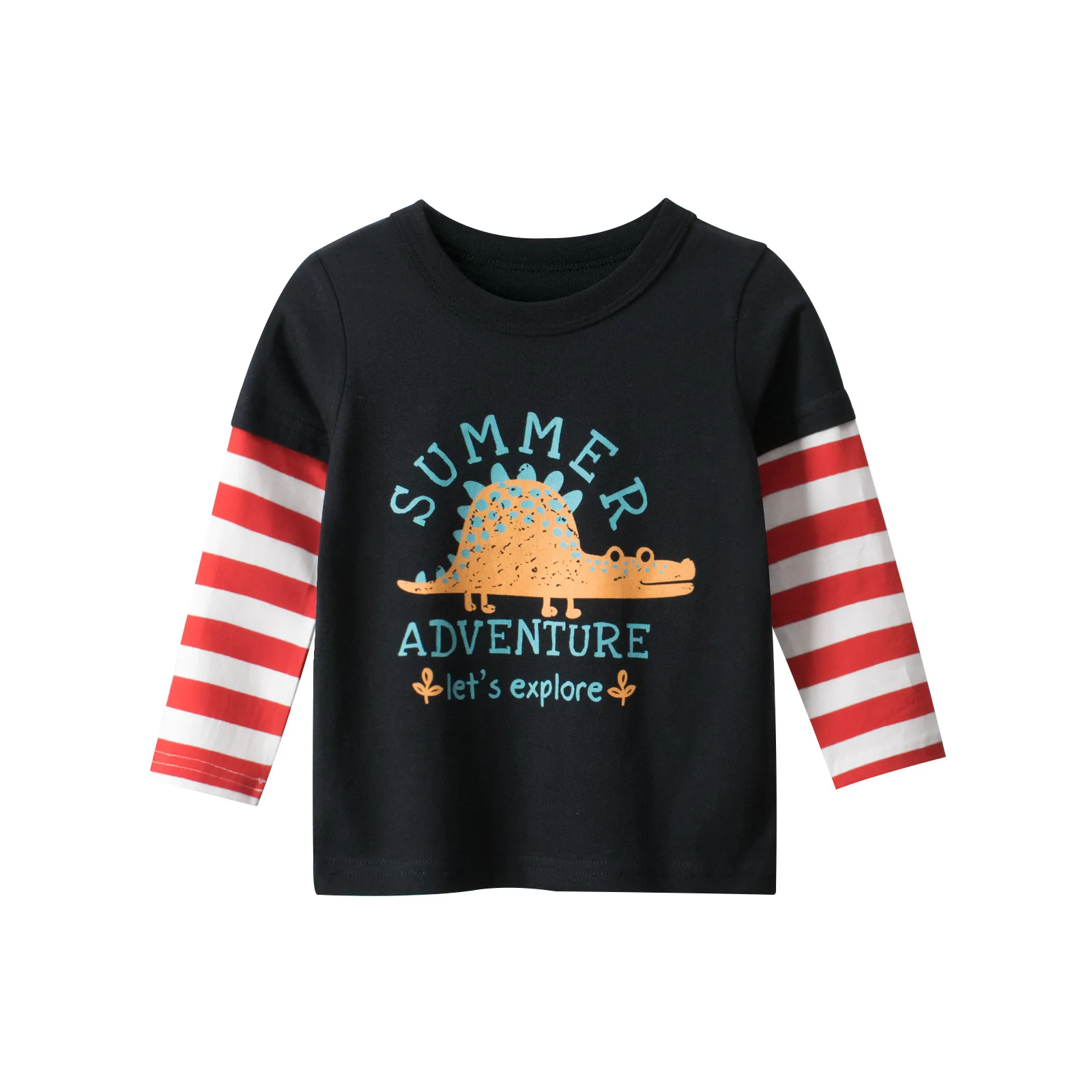 

Korean children's clothing spring new 2021 boys' holiday two children's T-shirts baby clothes