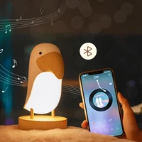toucan bird bluetooth speaker night light stepless dimming led breathing lights with sound usb rechargeable touch table lamp