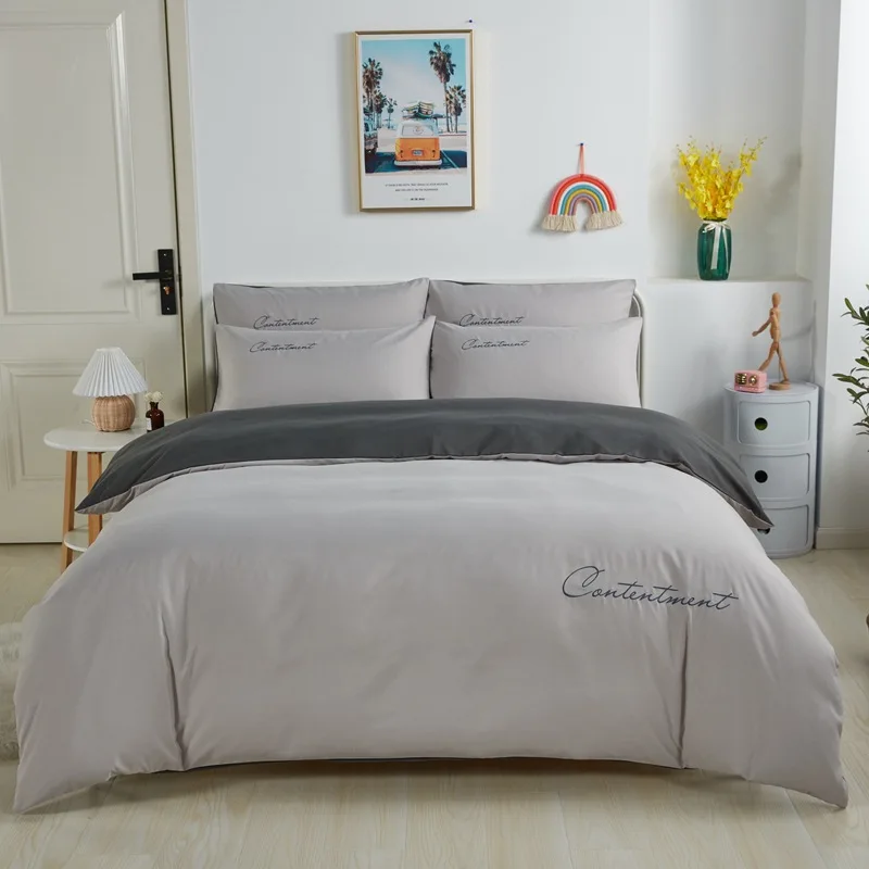 

Постельное белье Комплект из 3 предметов Однотонная Одежда Постельное белье включают простыня наволочка, стеганое одеяло, размеры: комплек...