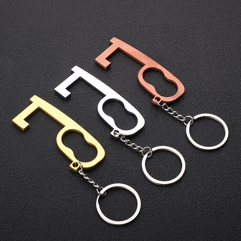 1/2/5pcs Keychain Metal Prevention Against Contact The Door Elevator Artifact Multifunctional Key Ring Anti-Virus Keychains | Украшения и