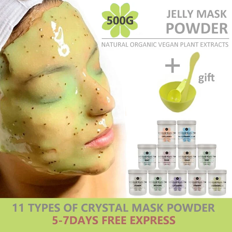 

500G Jar Rubber Facial Mask Rose Hyaluronic Acid Gold Modeling Peel Off Soft Hydro Jelly Mask Powder Skincare Beauty Salon