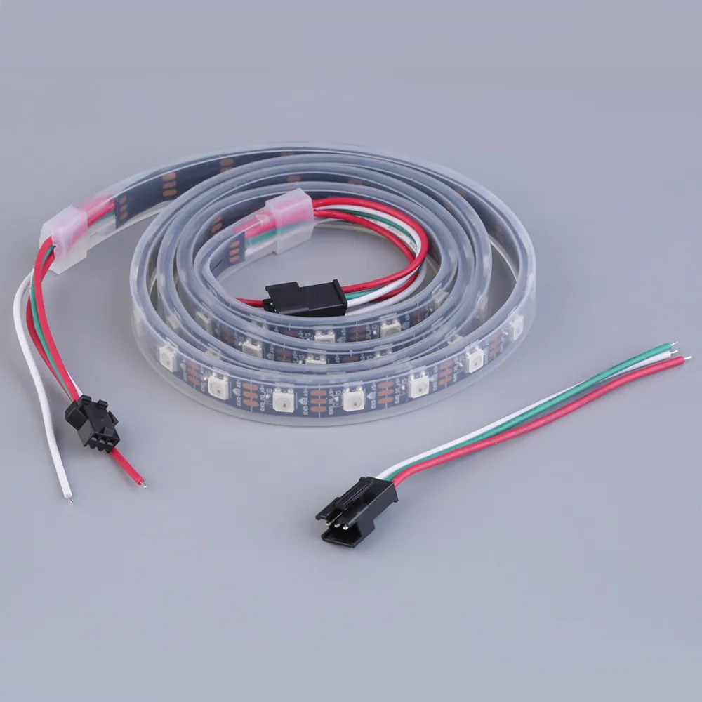 1 м 60 светодиодный WS2812B 5050 RGB светодиодные полосы света водонепроницаемый адресуемый черный корпус прибытие бренд