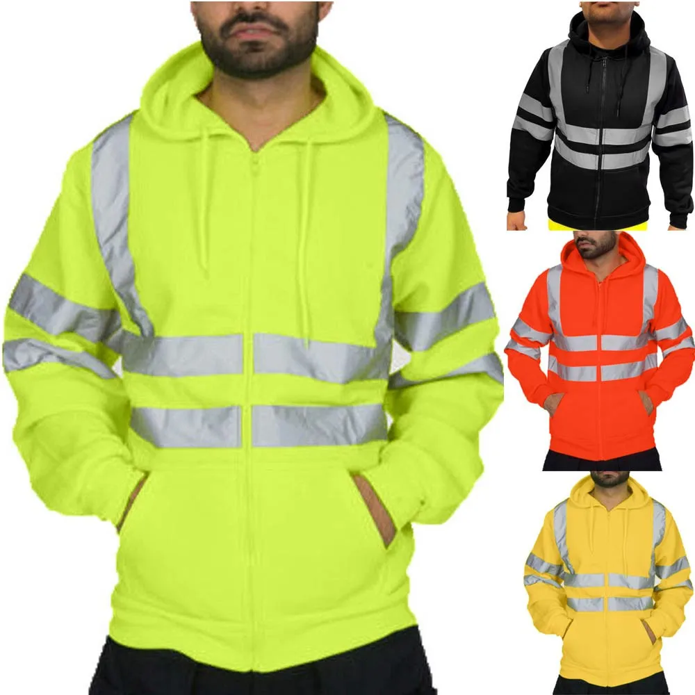 Мужская куртка для мужчин s Road Work High VisibilityPullover толстовка с длинными рукавами и
