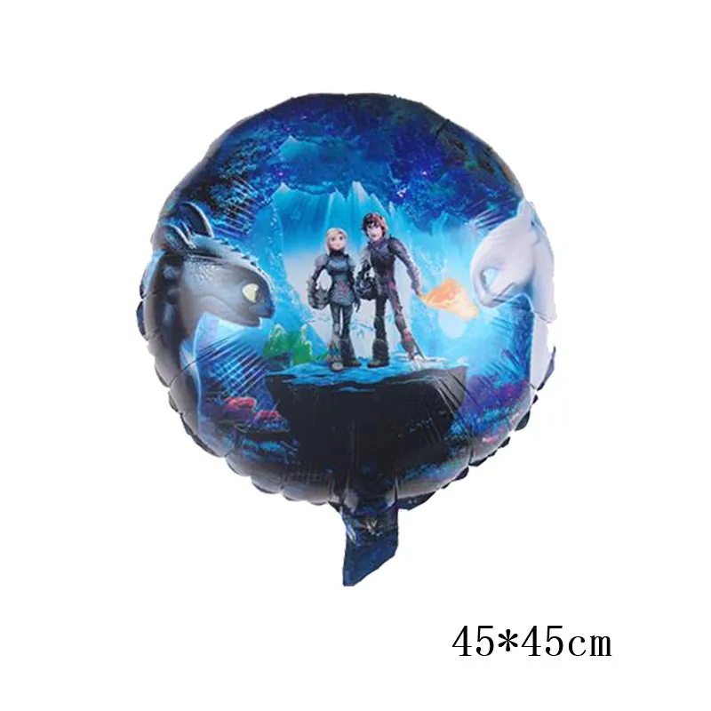 Воздушный шар без зубов из фольги дракона Беззубик зеленые глаза черный лун