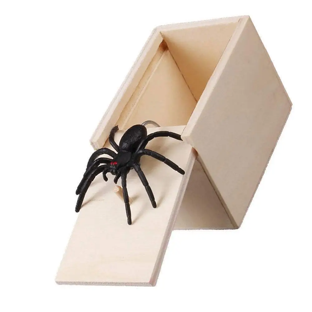 

Kids Toys Wooden Prank Trick Practical Joke Home Office Gag Gift Box Scare Mouse Spider Scare Gecko Toy Christmas Box N6G4
