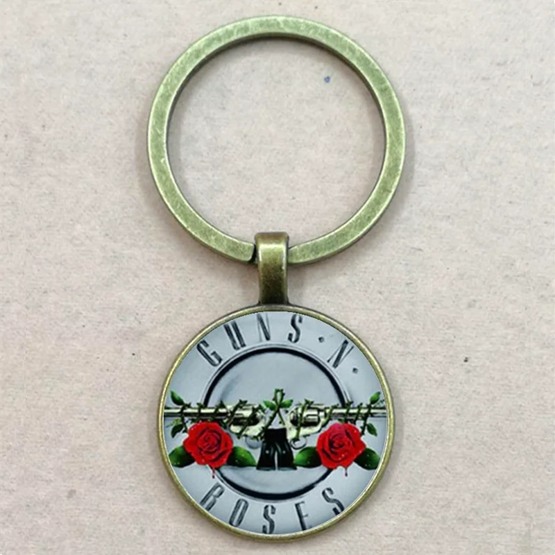 Модный трендовый брелок с изображением пистолета розы стеклянный купол BPGNR
