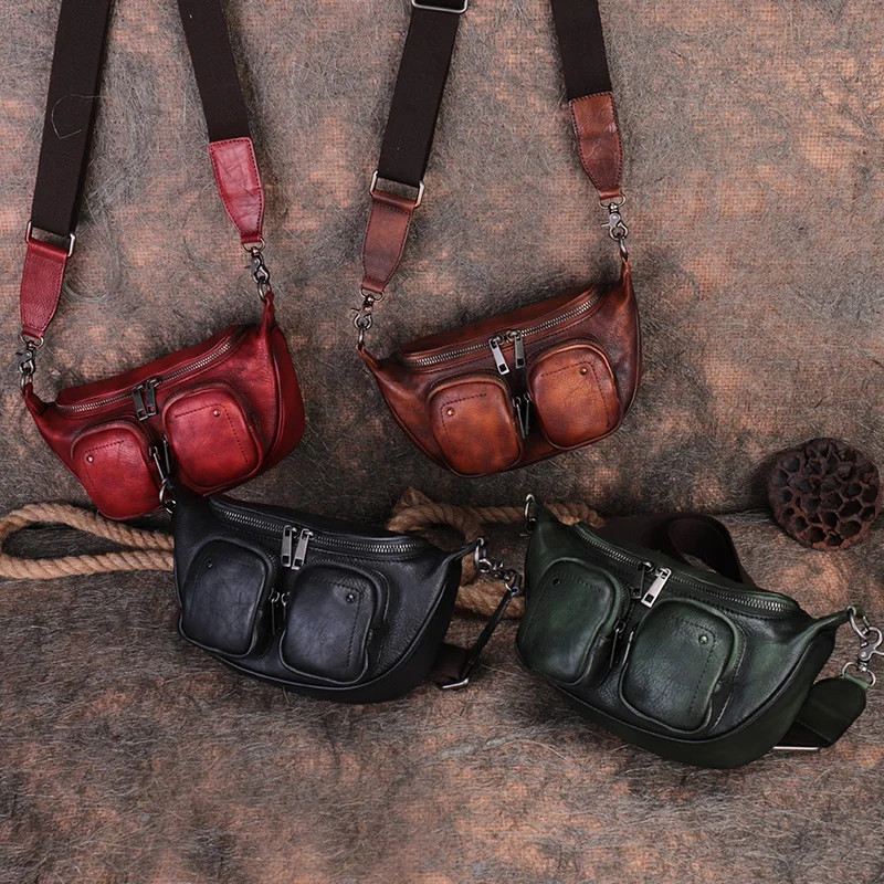 

Casual retro handmade leather art single shoulder messenger bag trendy personality first layer leather motorcycle bag small bag