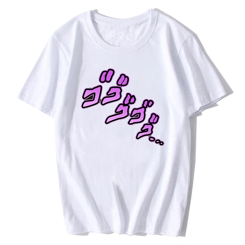 

Bizarre Adventure Menacing Cotton Men Cool Anime T-shirt Aesthetic Harajuku Streetwear Tops Men