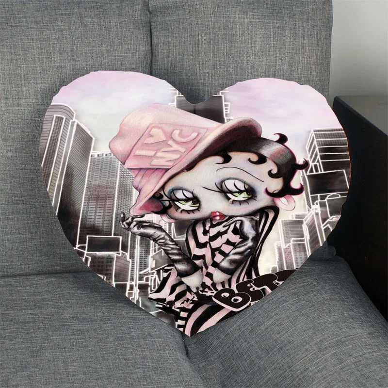 26 Betty Boop горячая Распродажа наволочка в форме сердца на заказ Наволочка на молнии для свадьбы для дома или офиса, декоративные, размер 41x36 см, 47x42 см - Цвет: 26