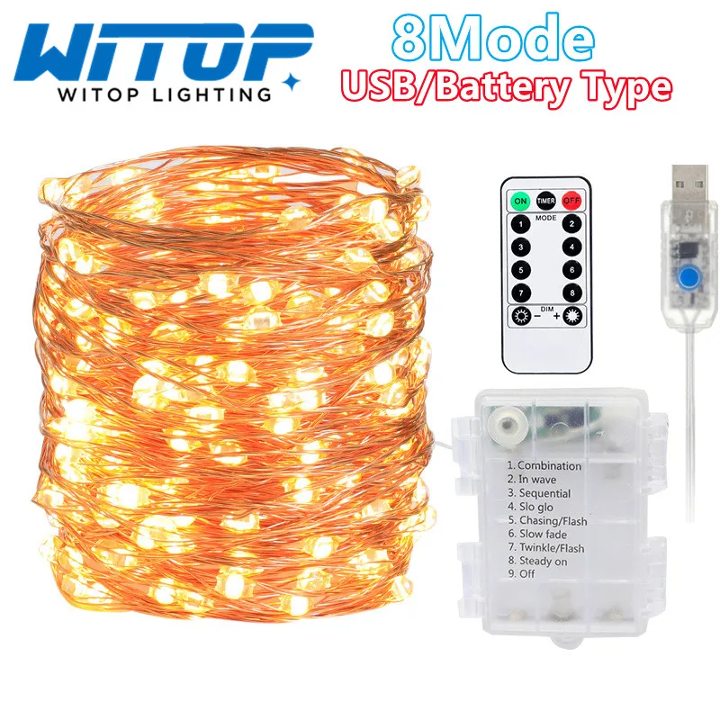 Строка светильник Фея Медный провод 8 режим дистанционное управление Управление