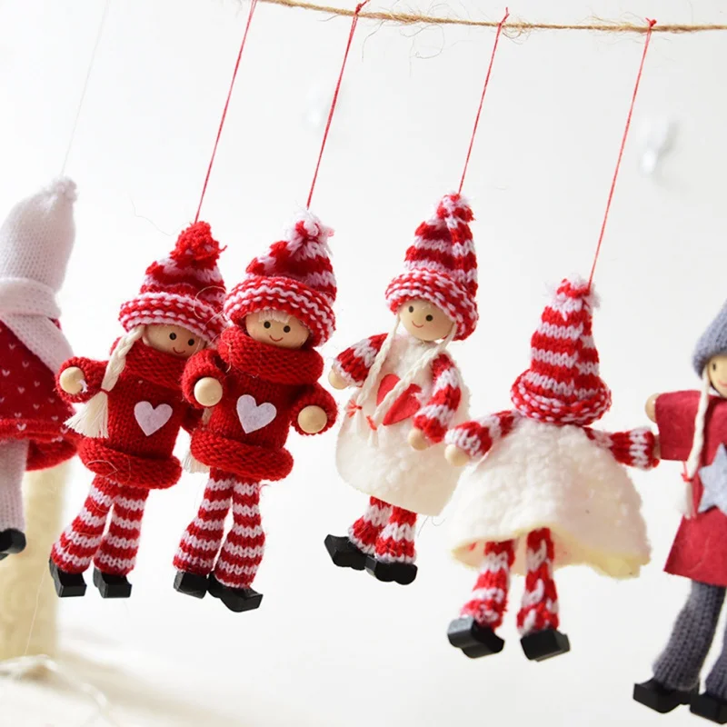 Шерстяные фетровые маленькие куклы портативные милые подвесные Рождественские