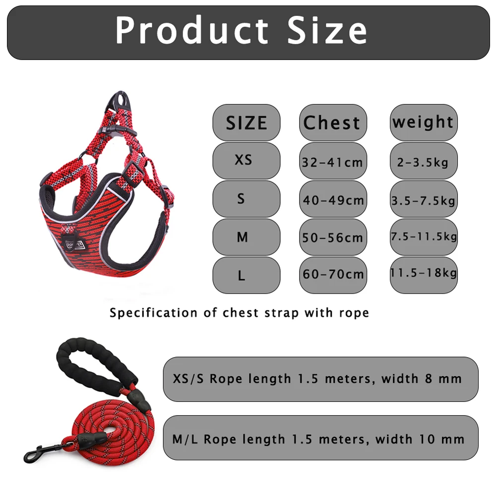 Сетчатая шлейка жилетка для собак светоотражающая тренировочная поводок