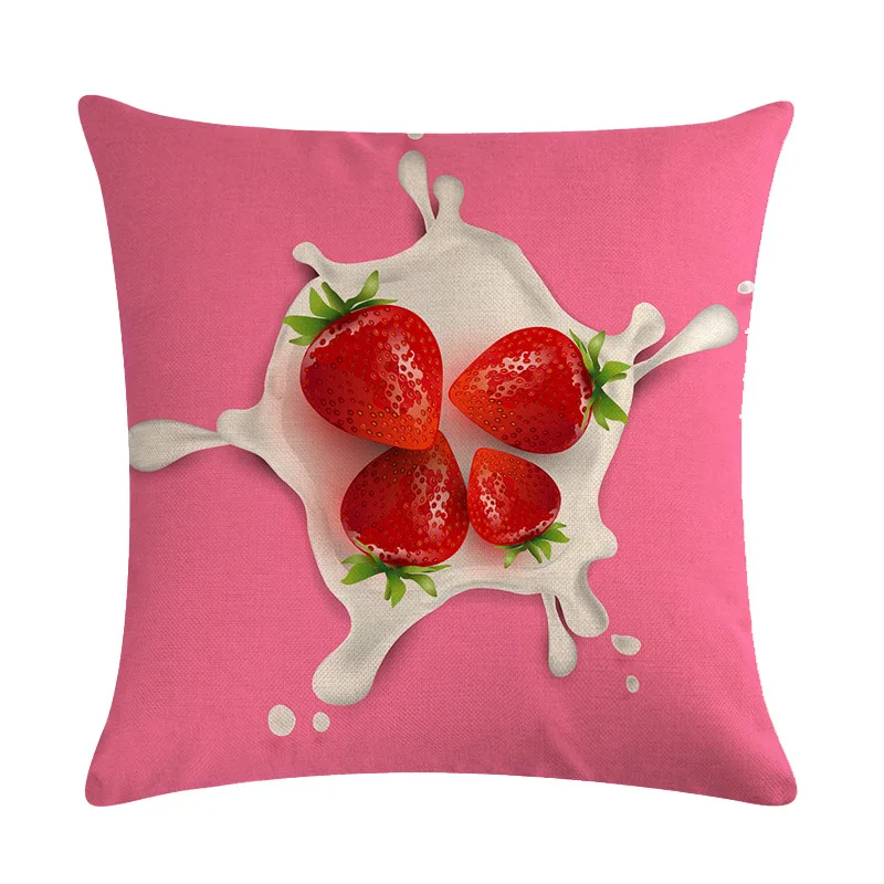 Мультфильм лимон клубника молочное белье Наволочка для подушек на стул домашнее