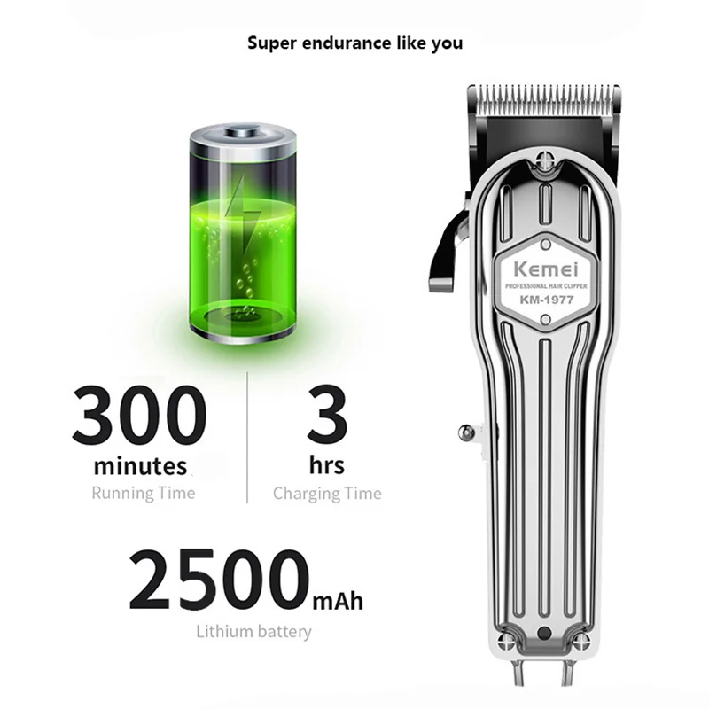 Профессиональная Металлическая машинка для стрижки волос Kemei мужской