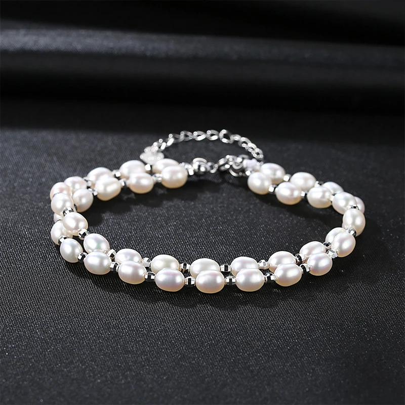 Новые браслеты DOTEFFIL из натурального пресноводного жемчуга для женщин