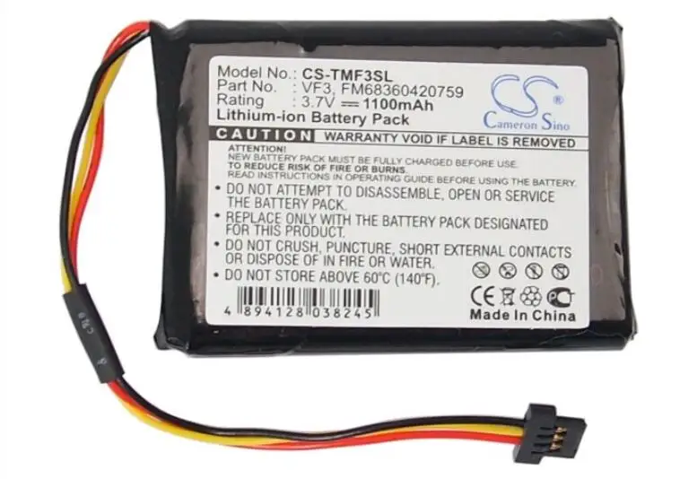 Аккумулятор cameron sino 1100 мАч для TOMTOM Go XL330S Quanta FM68360420759 VF3 GPS стандартная
