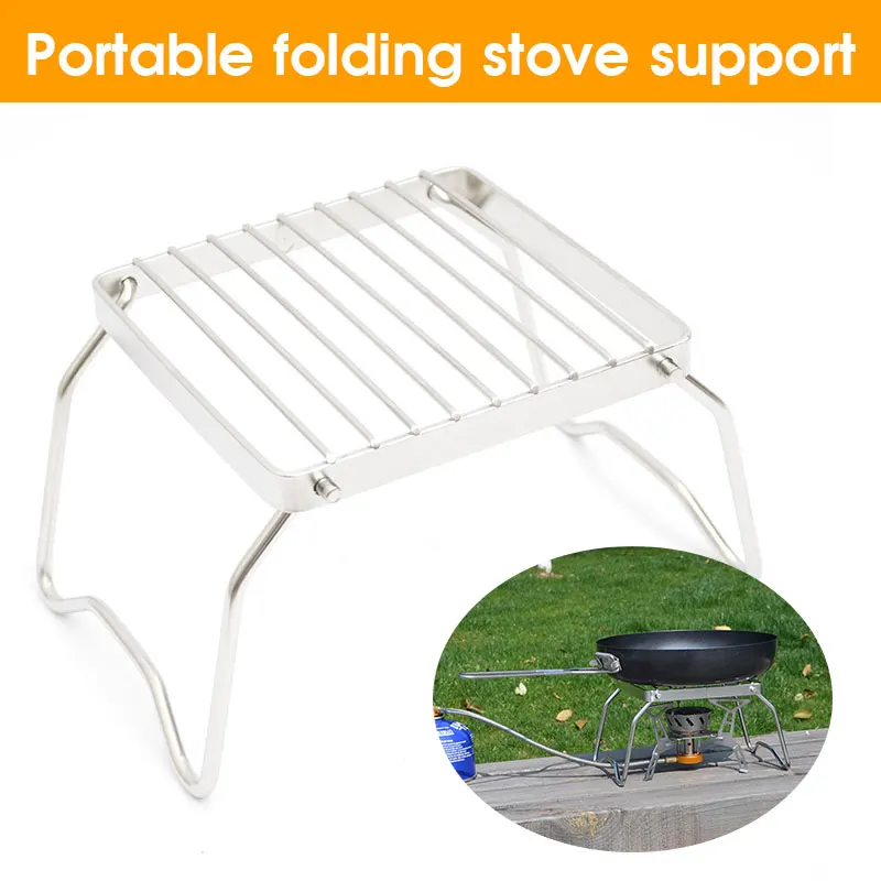 

Outdoor Portable Mini Folding Stainless Steel Burner Bracket Barbecue Set Pot Rack Baking Tray Bracket Grilling Net Trumpet
