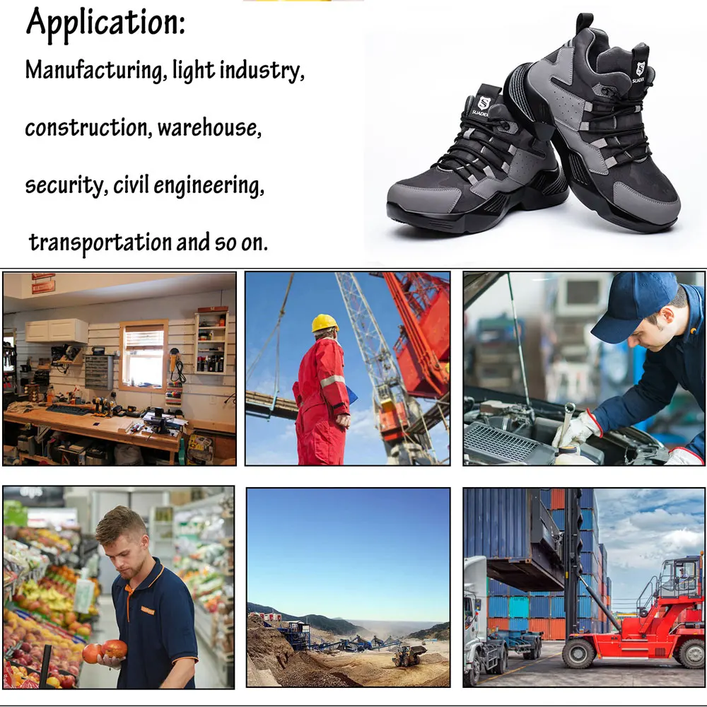 Мужские защитные ботинки со стальным носком до щиколотки | Обувь
