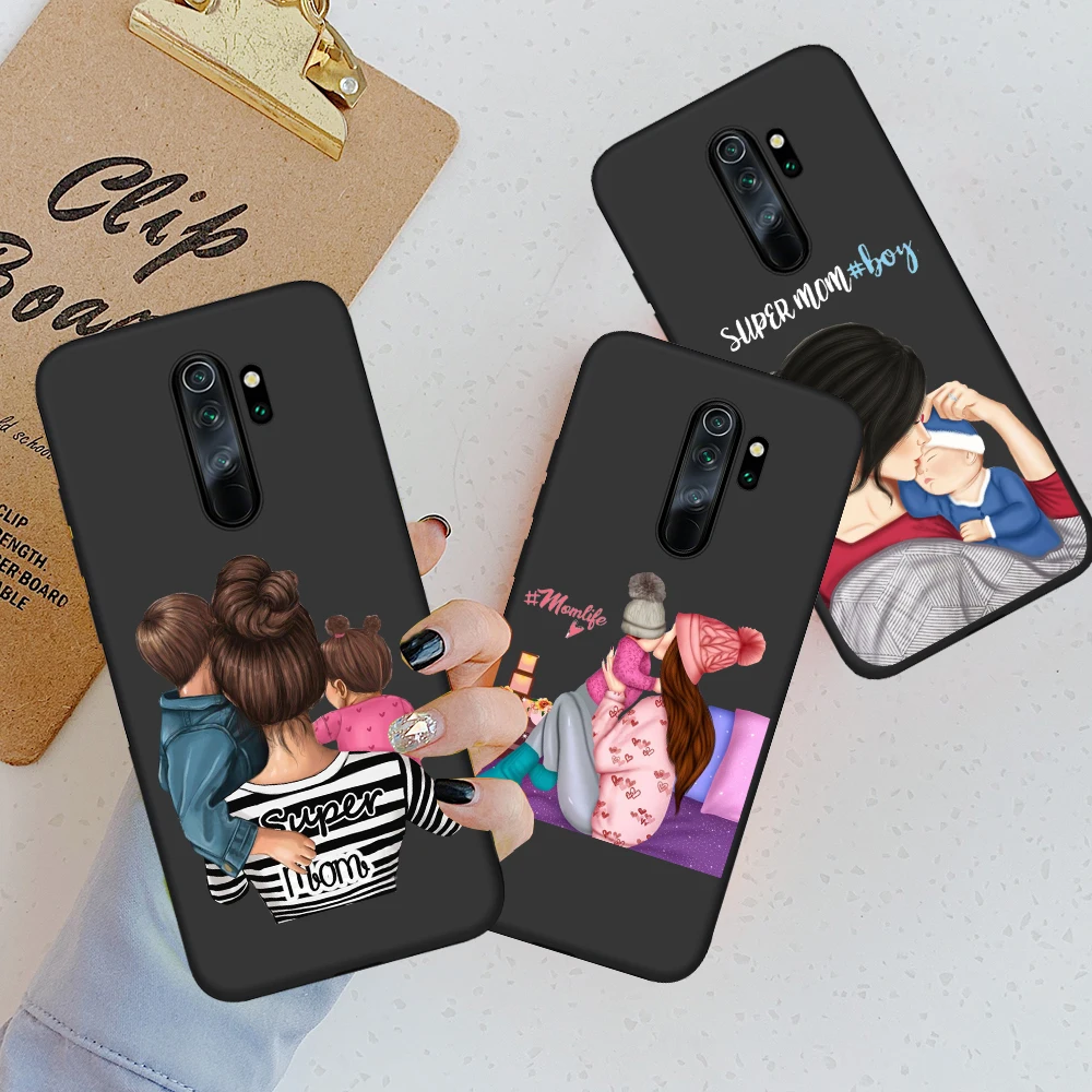 Чехол для телефона Xiaomi Redmi Note 8 Pro 7 6 5 9 9S Super Mom Family Baby Girl Boy Mi 9T 9A k20 K30 pro|Бамперы| |