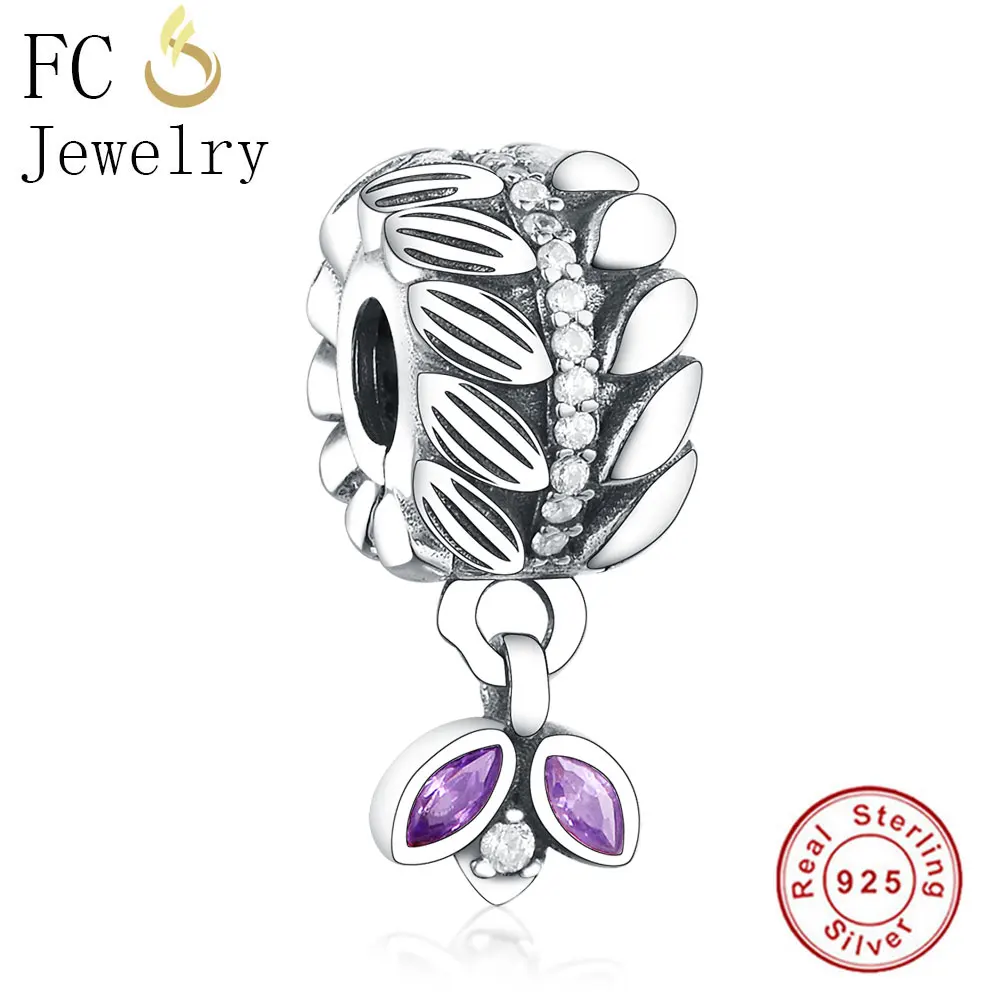 FC ювелирное изделие, браслет Pandora, 925 серебро, сердце, цветок, эмаль, цирконий, замок, фиксатор, бусина, рефлексион, Berloque - Цвет: FC0996