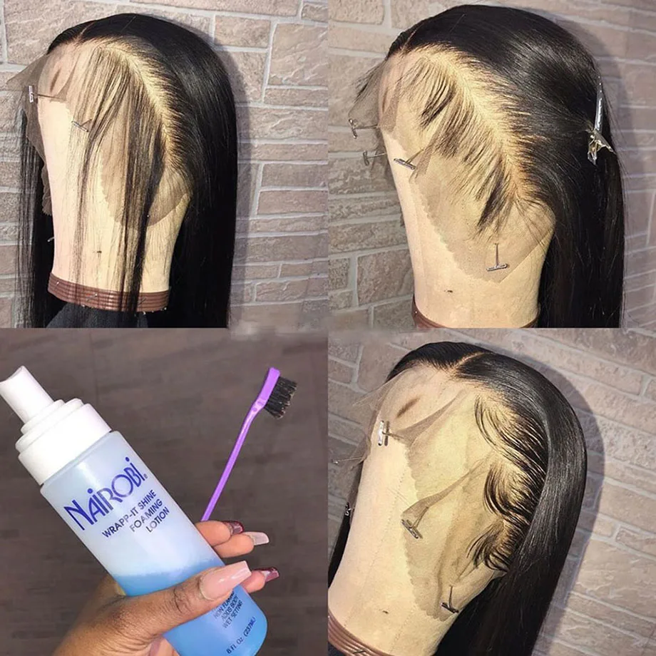 13х4 прямые парики из натуральных волос на кружеве для черных женщин Perruque Cheveux Humain