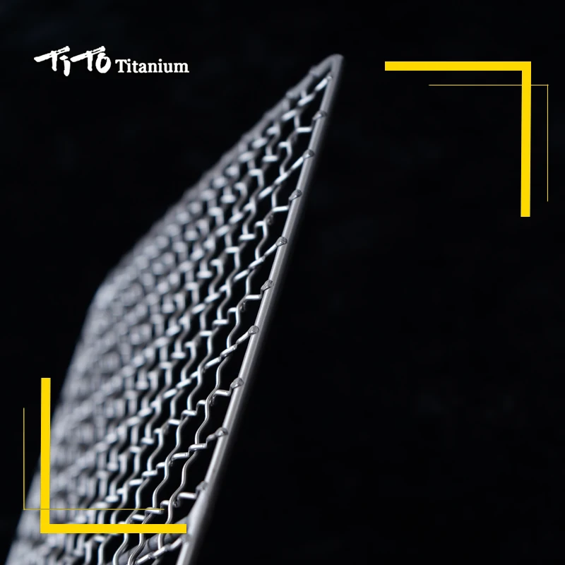 Титановая сетка для барбекю портативная Ультралегкая прочная Антипригарная