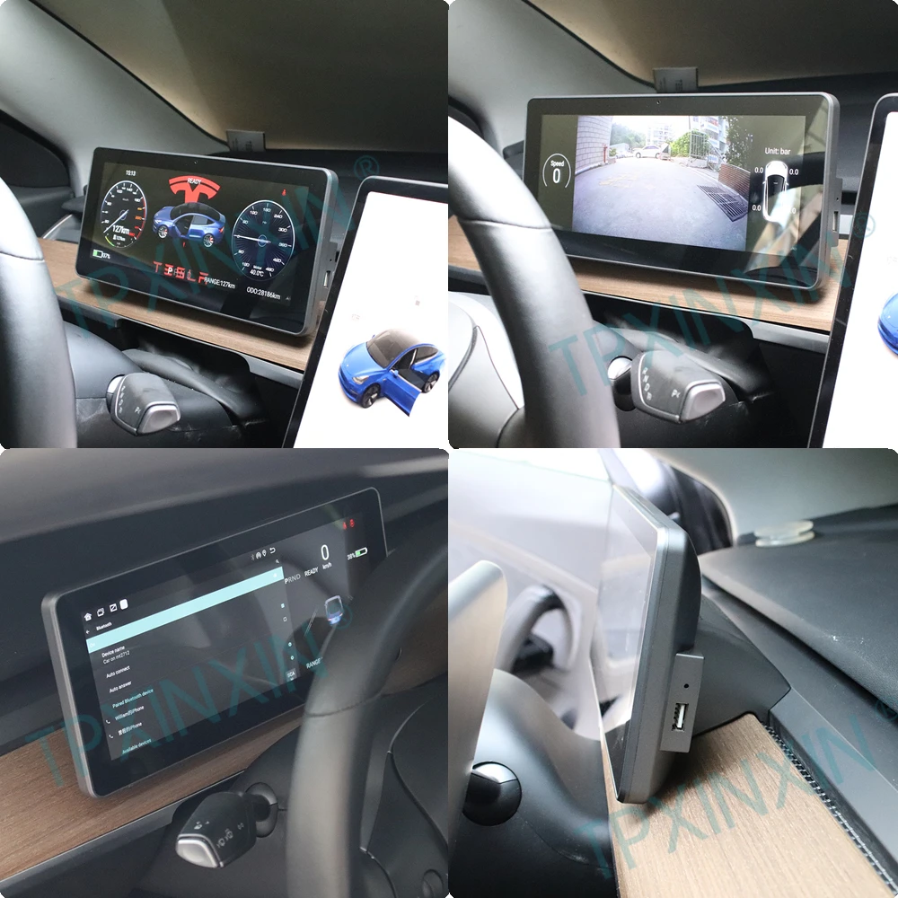for tesla model 3 model y android car ditigal cluster lcd dashboard instrument panel multifunctional multimedia player carplay free global shipping