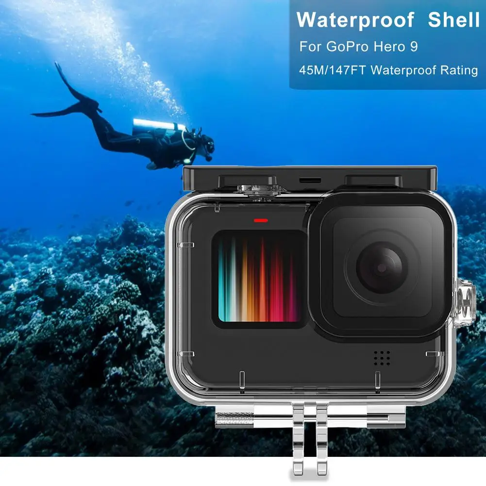 

Водонепроницаемый корпус для дайвинга для экшн-Камеры Gopro Hero 9 Black, защита для подводной съемки до 45 м, защитный корпус для Gopro 9, аксессуары
