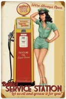 vintage style bettie page pin up girl service station bar pub garage diner cafe home wall decor home decor art poster retro