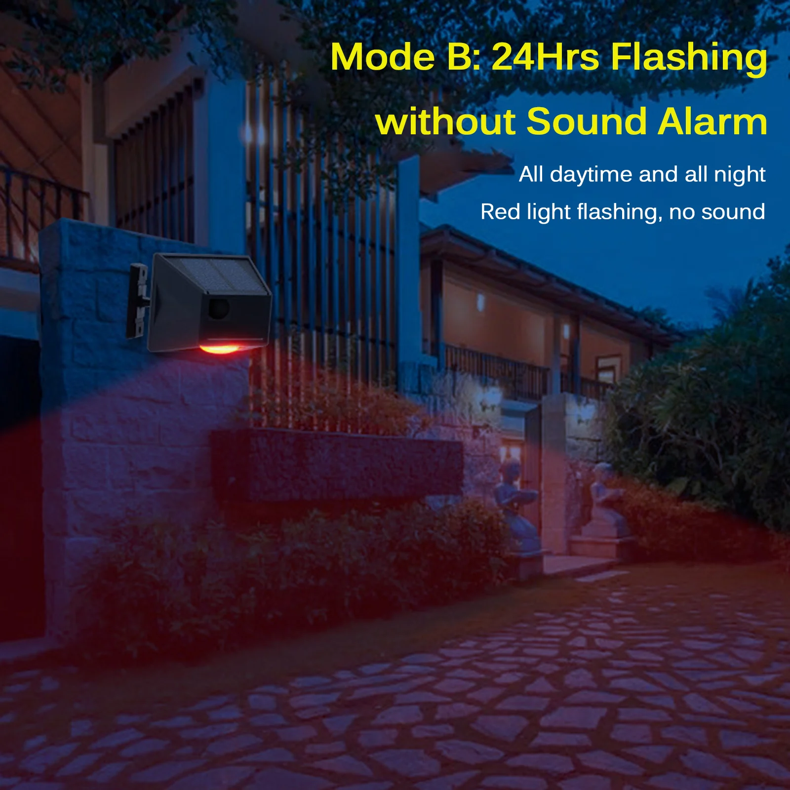 Датчик движения Солнечная сигнализация 110 дБ громкая сирена светодиодный