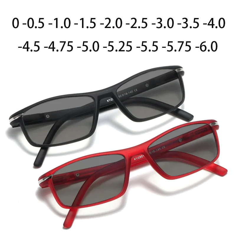 

Солнцезащитные фотохромные очки для близорукости мужские Готовые квадратные линзы Хамелеон очки по рецепту 0-0,5-0,75-1,0-2 до-6