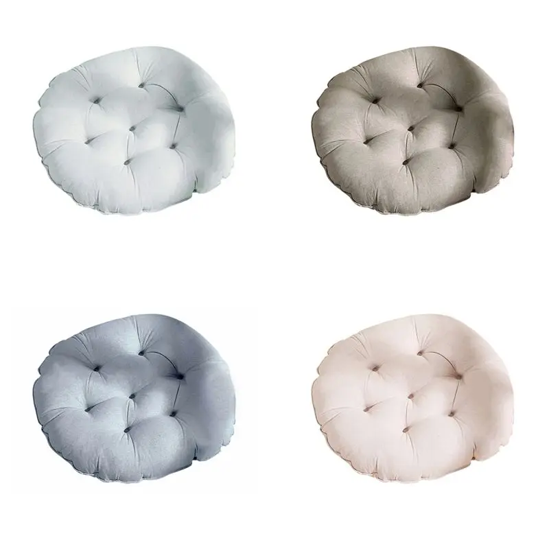 

1pc Round Futon Cushion Classic Floor Chair Cushion With Ties Washable Reversible Soft Window Bench Pad Household Products