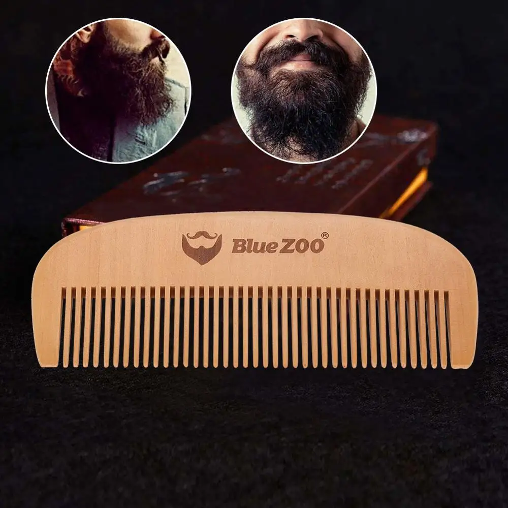 Портативный Гладкий деревянный гребень Band для мужчин щетка ухода за бородой
