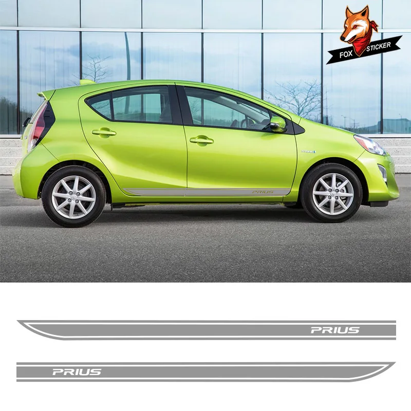 Из 2 предметов винил Prius Авто боковой полосы Стикеры автомобильные наклейки двери