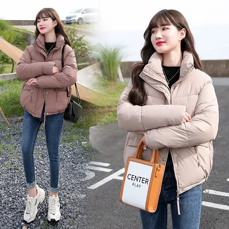 

Short down padded jacket women 2021 new autumn and winter thickening outer wear Korean loose bread jacket