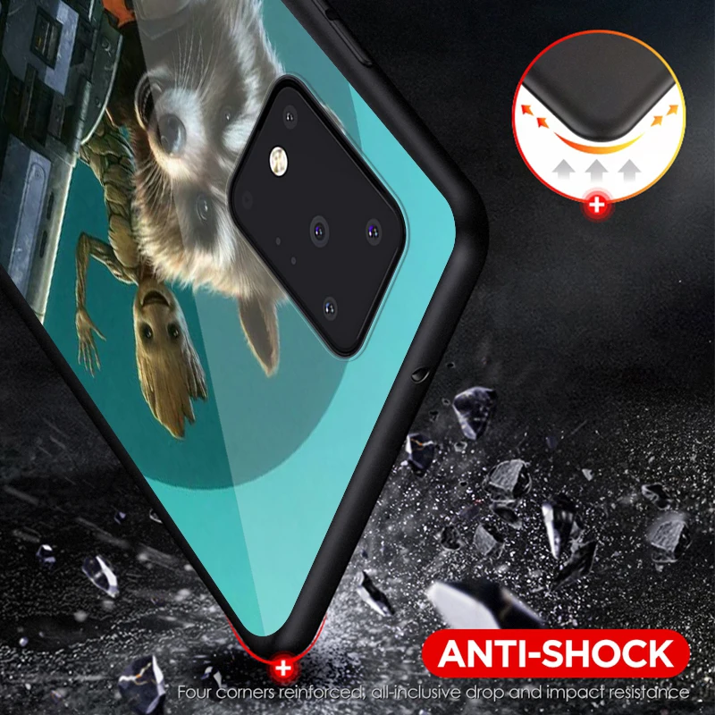 

Marvel Rocket Bear For Samsung Note 20 10 8 9 M02 M31 S M60S M40 M30 M21 M20 M10 S Ultra Pro Plus Black Phone Case